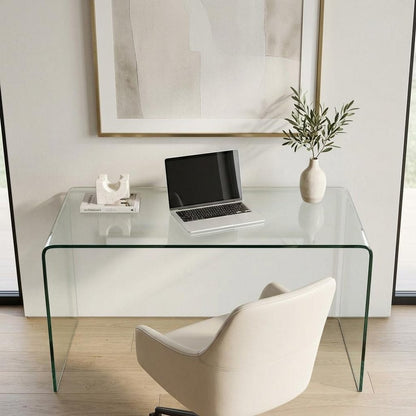 50" Clear Glass Computer Desk