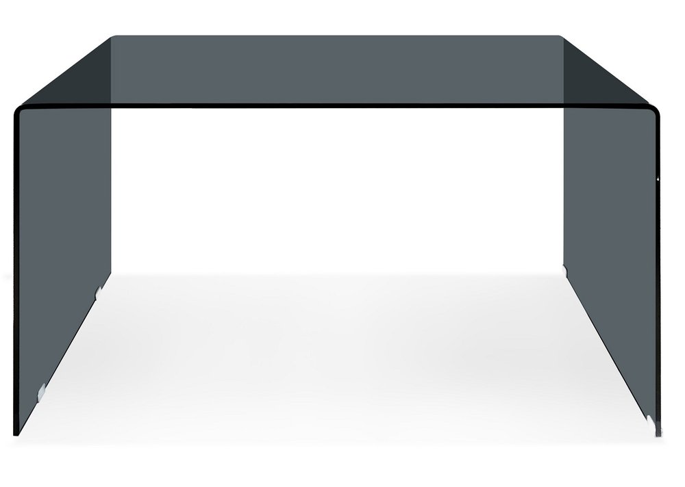 50" Gray Glass Writing Desk — view 1