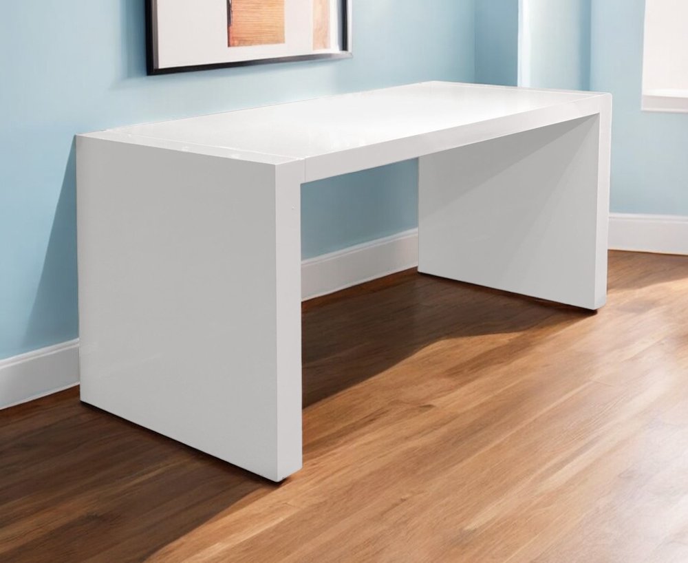 62" White Wood Computer Desk — view 5