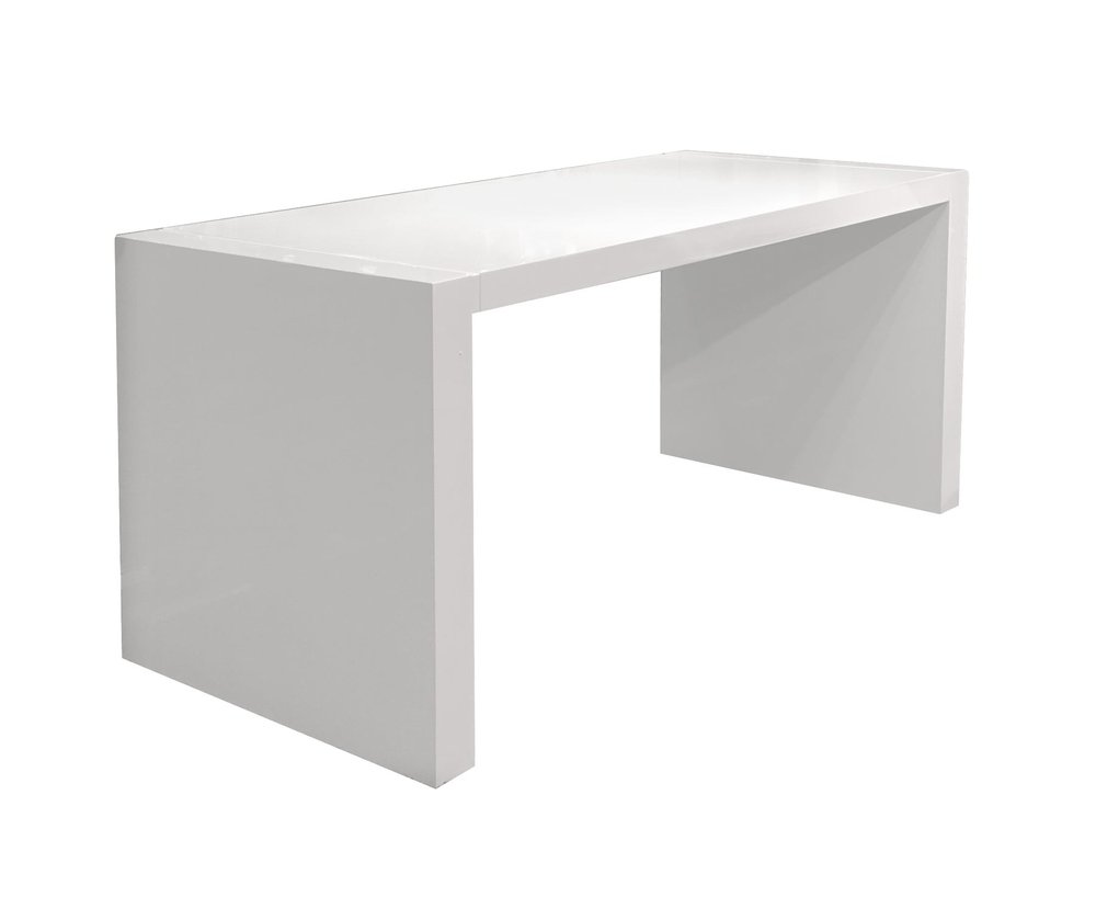 62" White Wood Computer Desk — view 1
