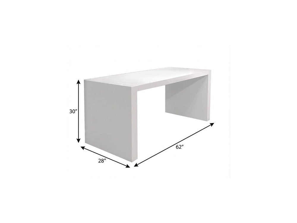 62" White Wood Computer Desk — view 6