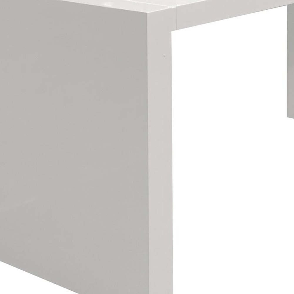62" White Wood Computer Desk — view 3