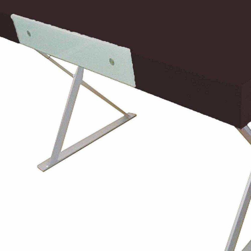 48" Espresso and Silver Wood and Metal Computer Desk