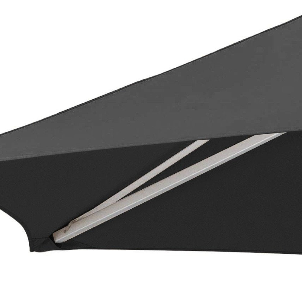 9' Black Polyester Round Market Patio Umbrella — view 3