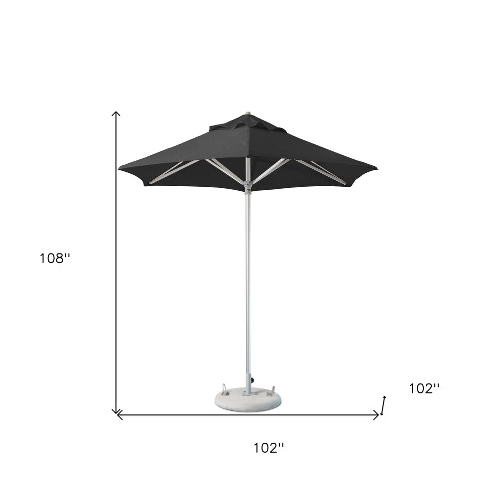 9' Black Polyester Round Market Patio Umbrella — view 2