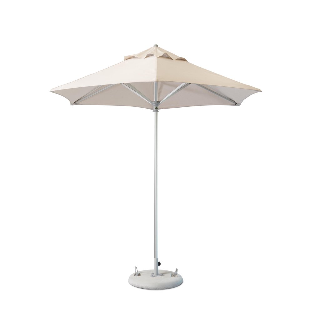 9' Ecru Polyester Round Market Patio Umbrella — view 1