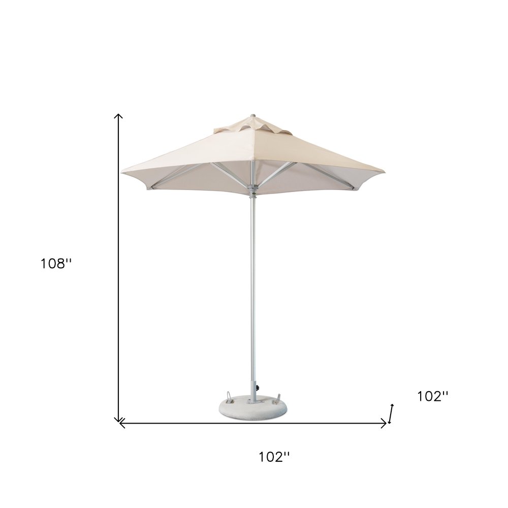 9' Ecru Polyester Round Market Patio Umbrella — view 3
