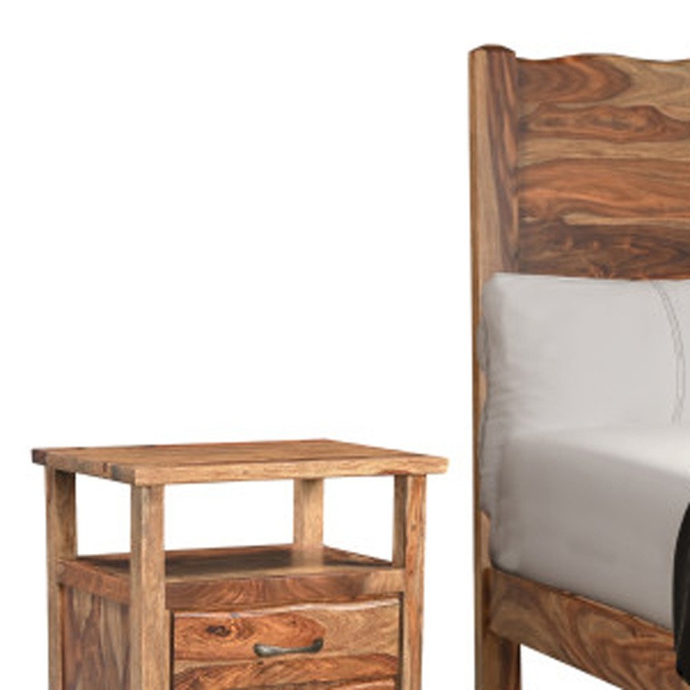 Three Piece Brown Solid Wood Bedroom Set — view 11
