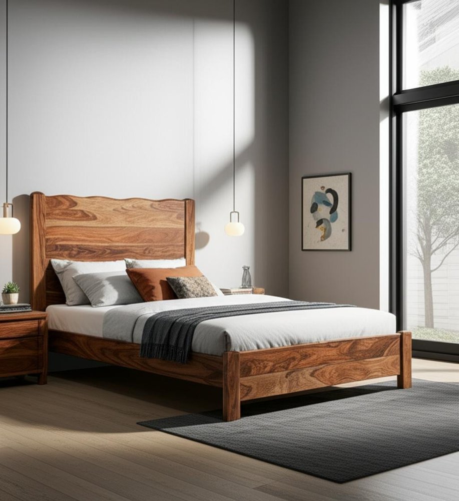 Three Piece Brown Solid Wood Bedroom Set — view 14