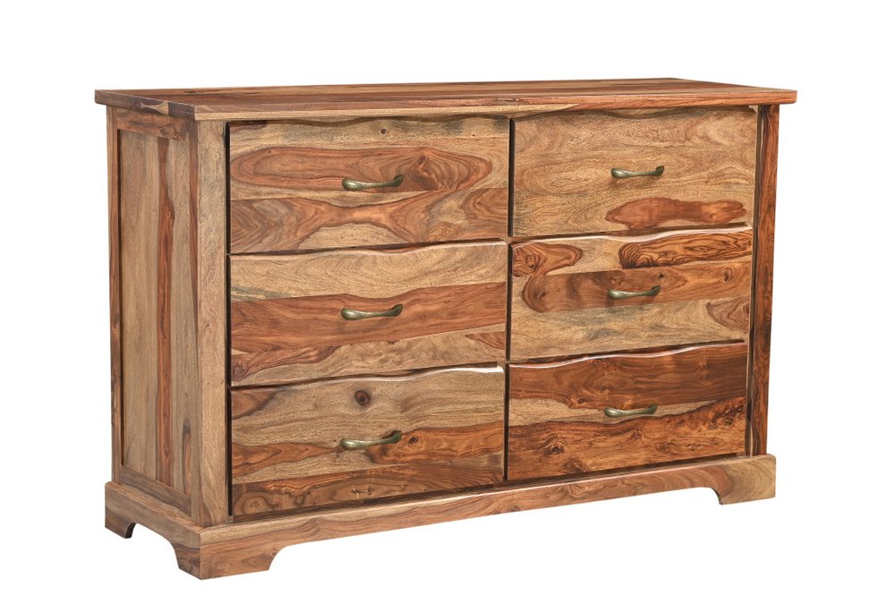 Three Piece Brown Solid Wood Bedroom Set — view 8