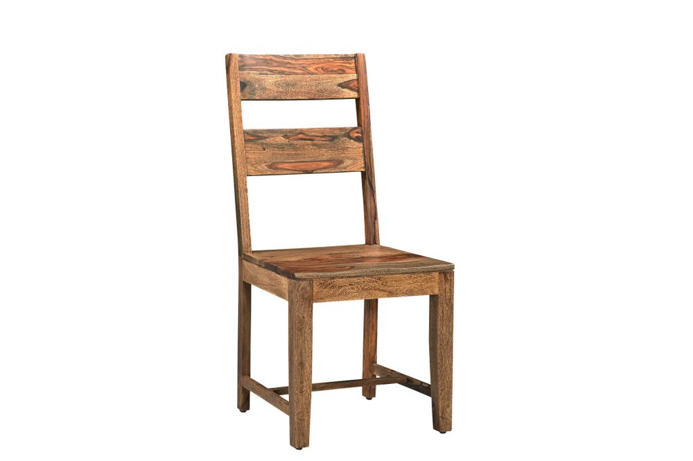 Seven Piece Brown Solid Wood Dining Set with Six Chairs HomeRoots
