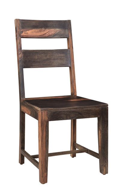 Six Piece Brown and Black Solid Wood Dining Set with Four Chairs and One Bench HomeRoots