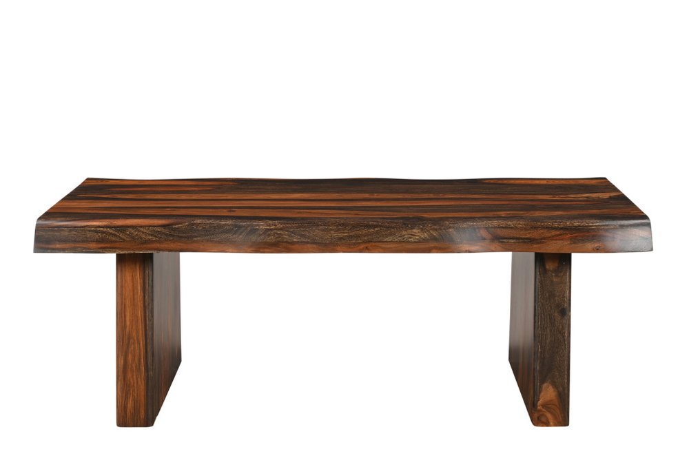 Set of Two Dark Brown Solid Wood Sled Furniture Set — view 7