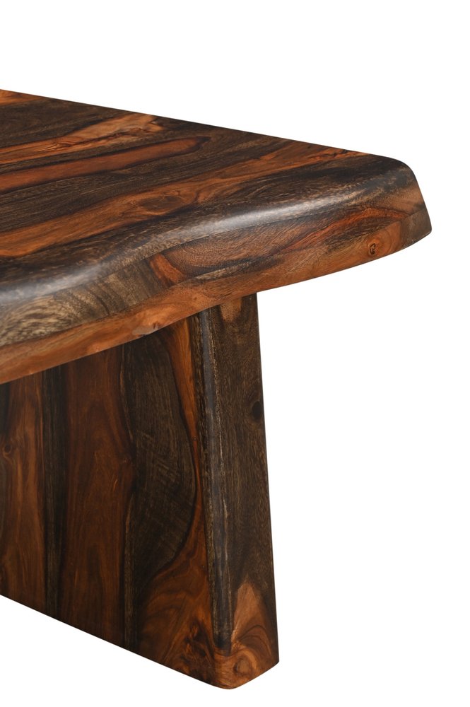Set of Two Dark Brown Solid Wood Sled Furniture Set — view 8