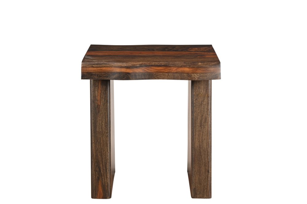 Set of Two Dark Brown Solid Wood Sled Furniture Set — view 10