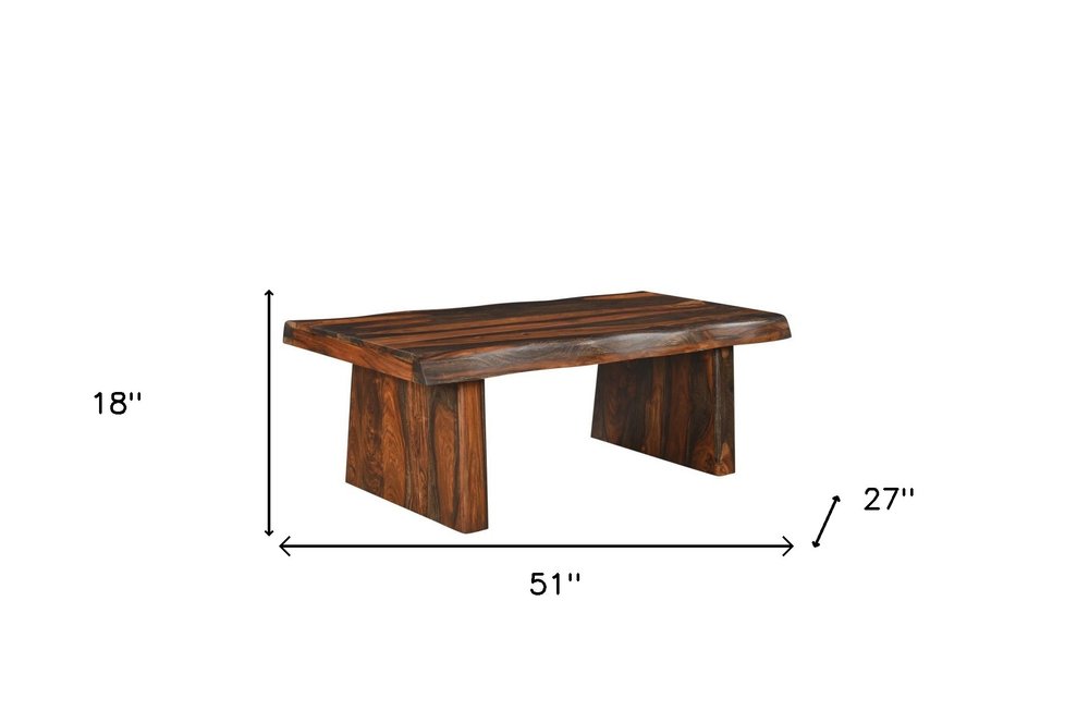 Set of Two Dark Brown Solid Wood Sled Furniture Set — view 1