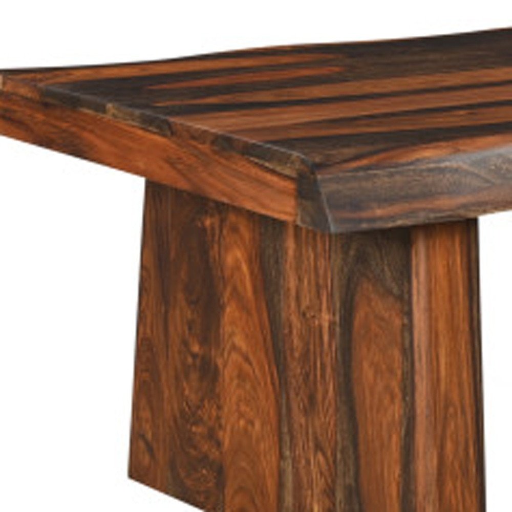 Set of Two Dark Brown Solid Wood Sled Furniture Set — view 2