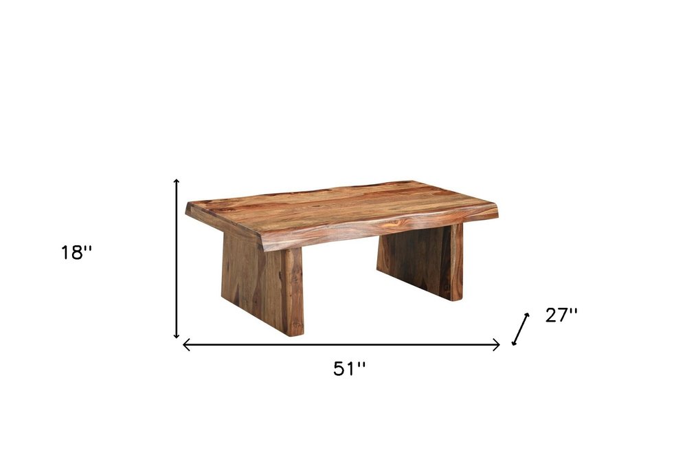 Set of Two Brown Solid Wood Sled Furniture Set — view 1