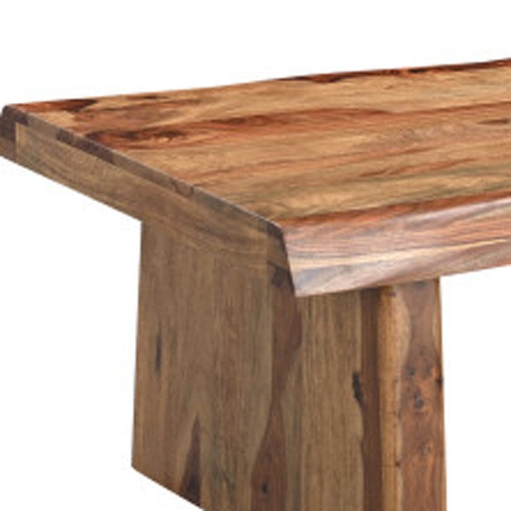 Set of Two Brown Solid Wood Sled Furniture Set — view 2