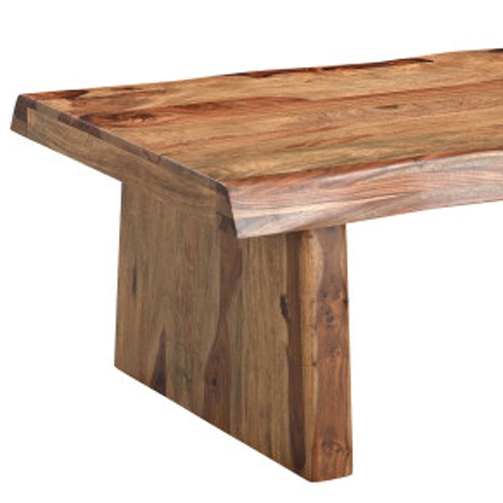 Set of Two Brown Solid Wood Sled Furniture Set — view 3