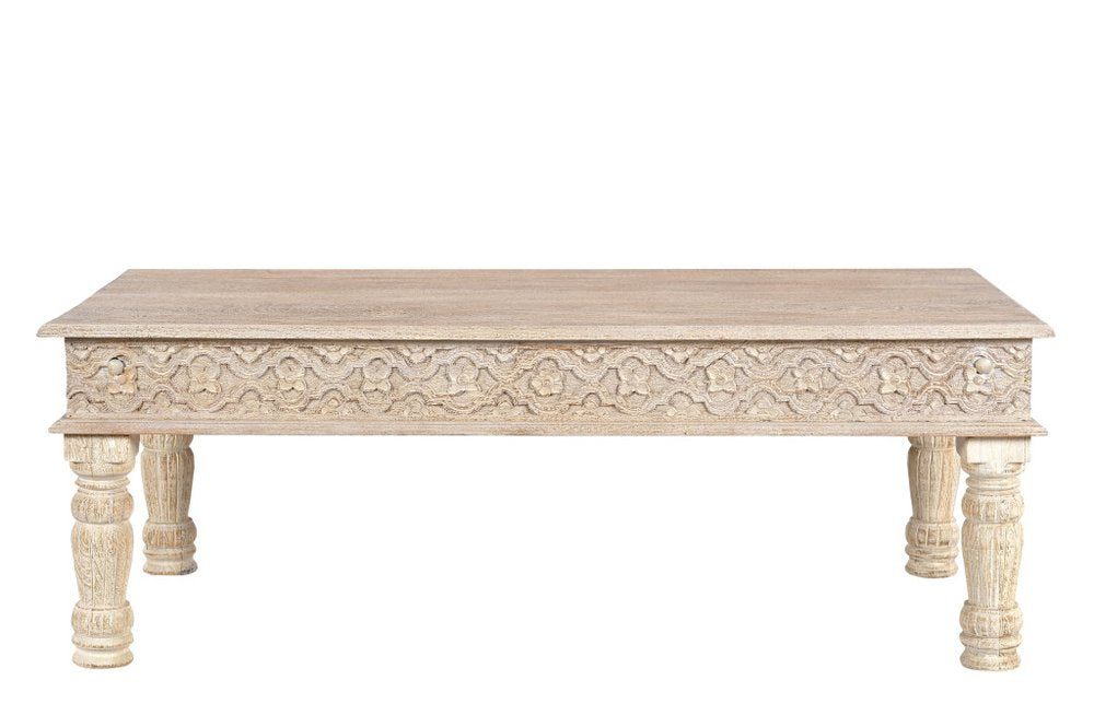 Set Of Two Natural Solid Wood Distressed Coffee Table HomeRoots