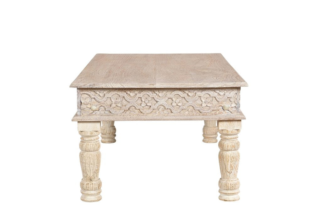 Set Of Two Natural Solid Wood Distressed Coffee Table — view 4