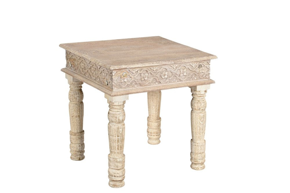 Set Of Two Natural Solid Wood Distressed Coffee Table HomeRoots
