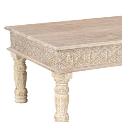 Set Of Two Natural Solid Wood Distressed Coffee Table HomeRoots