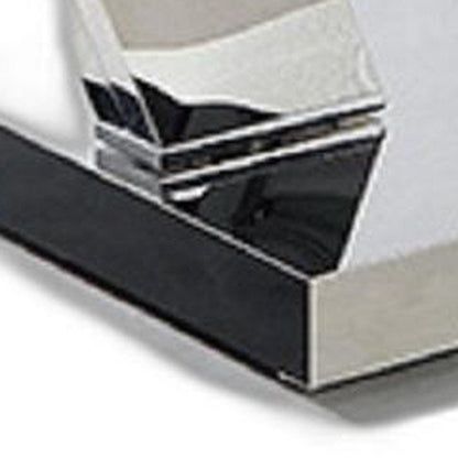 32" Clear And Silver Glass And Stainless Steel Floor Shelf Coffee Table HomeRoots