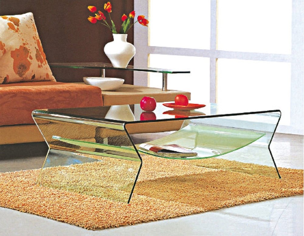 26" Clear Glass Coffee Table