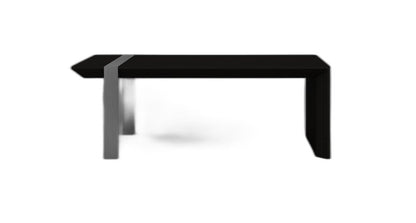 48" Black And Silver Wood And Stainless Steel Distressed Sled Coffee Table HomeRoots