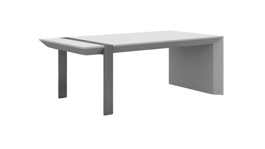 48" White And Silver Wood And Stainless Steel Coffee Table HomeRoots