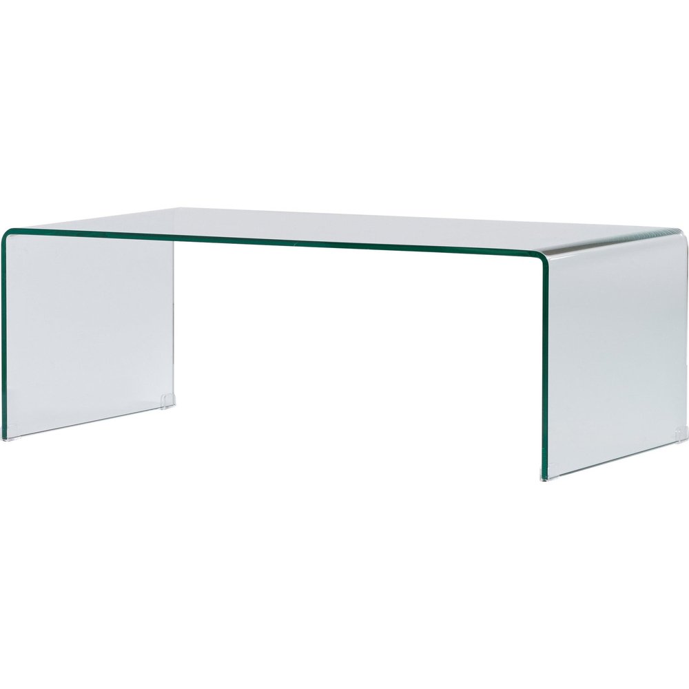 24" Clear Glass Sled Coffee Table HomeRoots