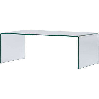 24" Clear Glass Sled Coffee Table HomeRoots