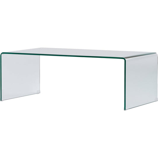 24" Clear Glass Sled Coffee Table HomeRoots