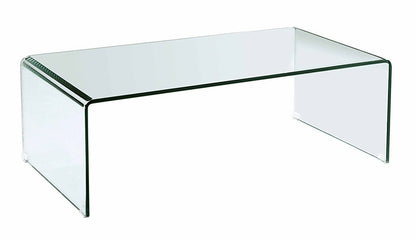 24" Clear Glass Sled Coffee Table HomeRoots
