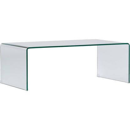 24" Clear Glass Sled Coffee Table HomeRoots