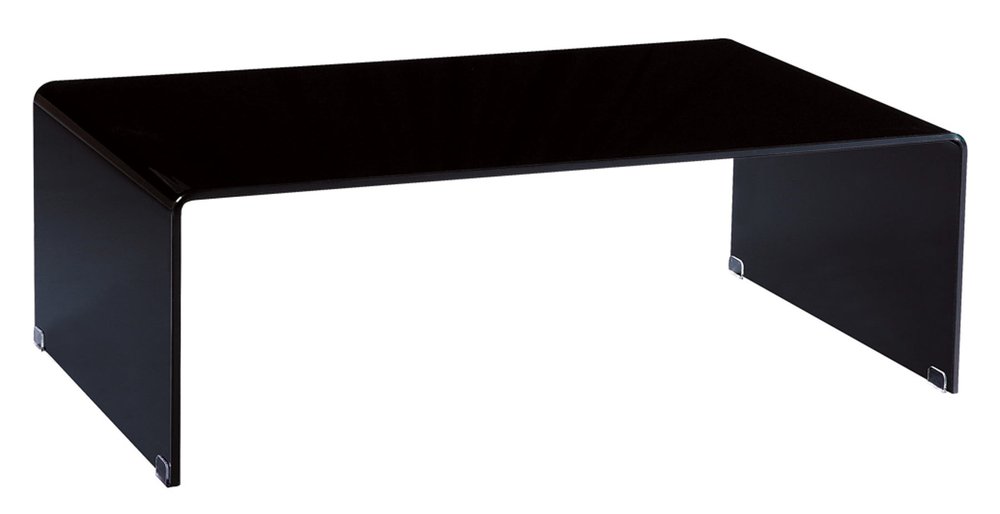 24" Black Glass Sled Coffee Table HomeRoots