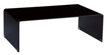 24" Black Glass Sled Coffee Table HomeRoots