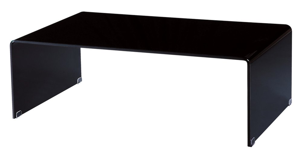 24" Black Glass Sled Coffee Table HomeRoots