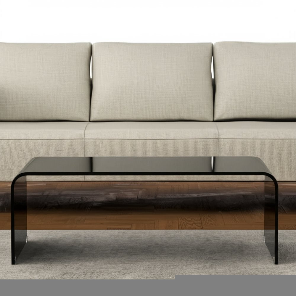 24" Black Glass Sled Coffee Table HomeRoots