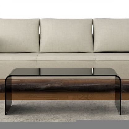 24" Black Glass Sled Coffee Table HomeRoots