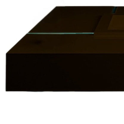 47" Espresso and Clear Wood and Glass Square Coffee Table HomeRoots