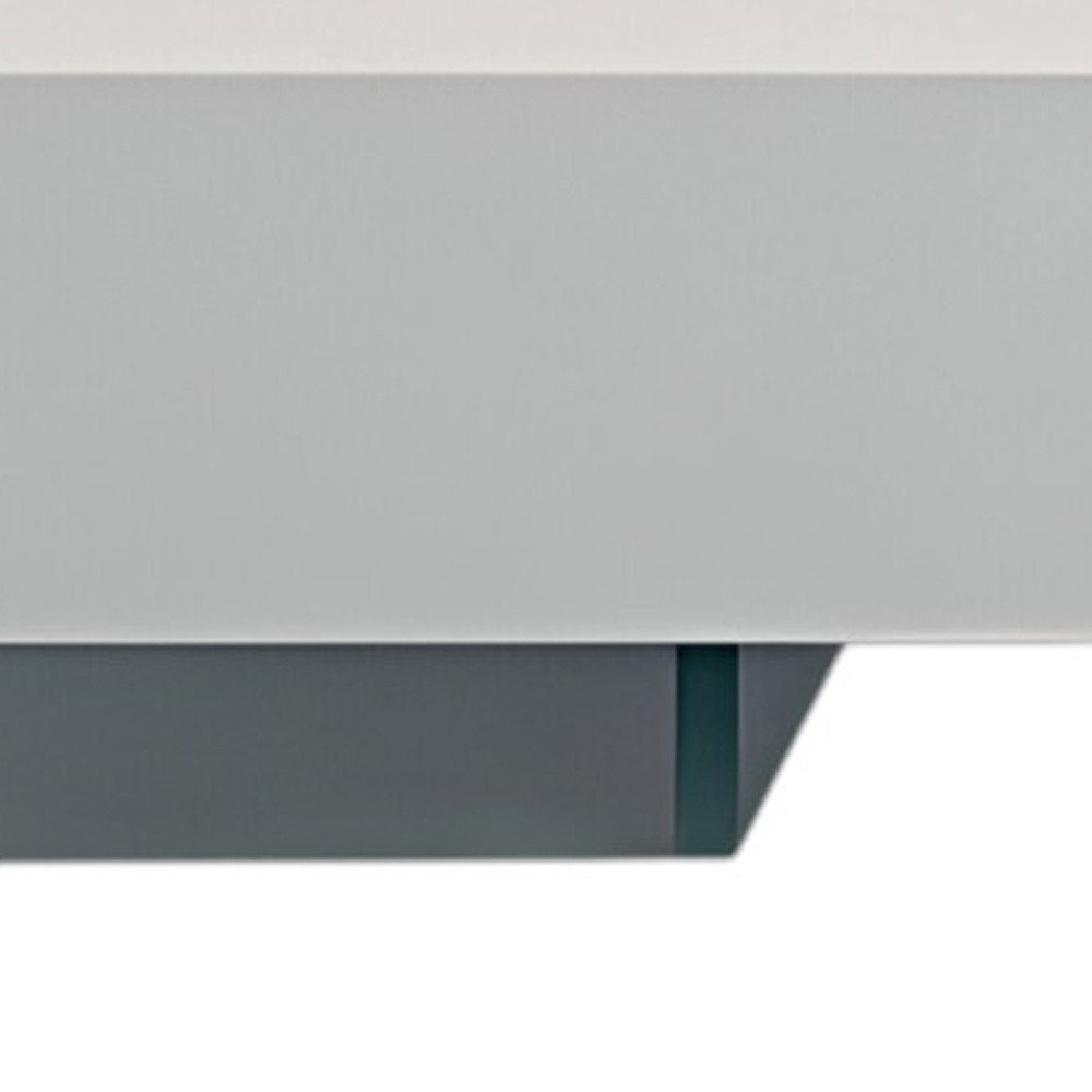53" White And Clear Wood And Glass Sled Coffee Table HomeRoots