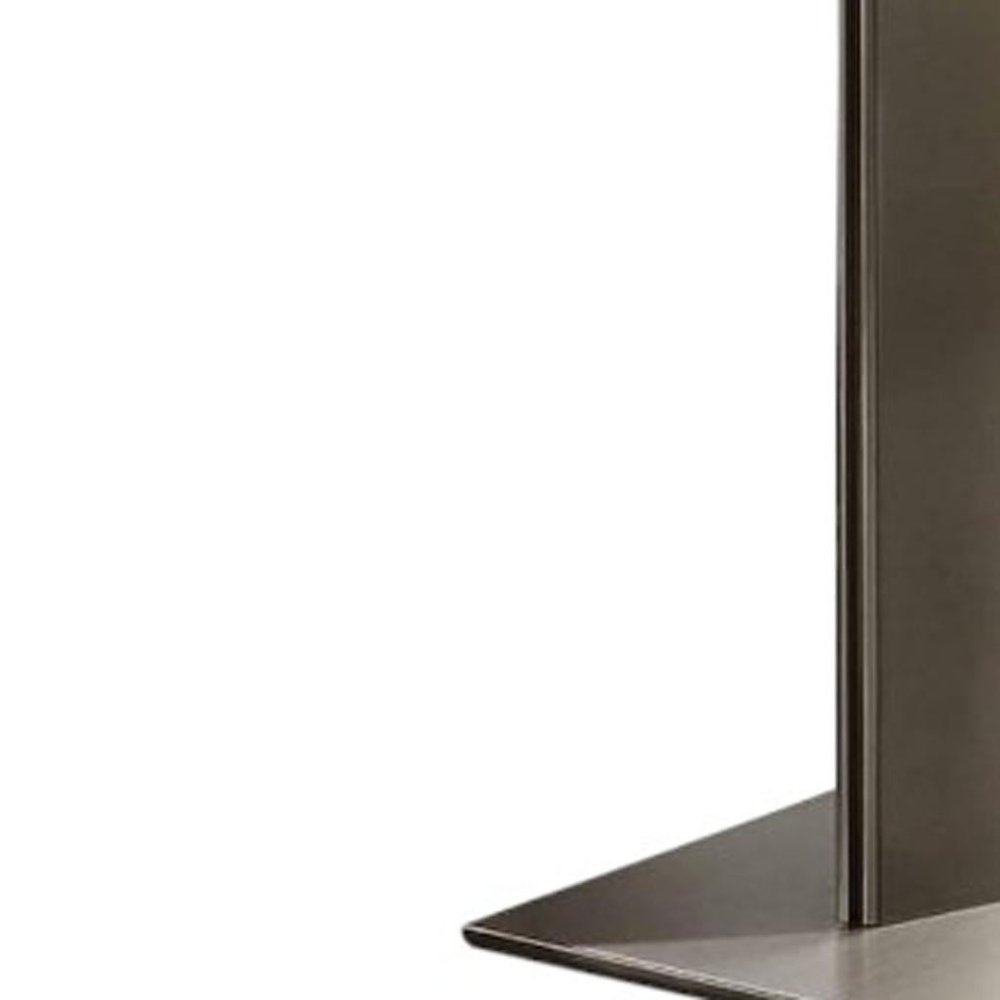 28" White and Silver Genuine Marble and Stainless Steel Pedestal Coffee Table — view 1