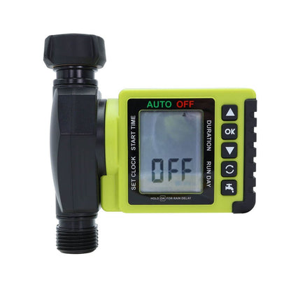 8" Black And Light Green Metal Watering Timer HomeRoots