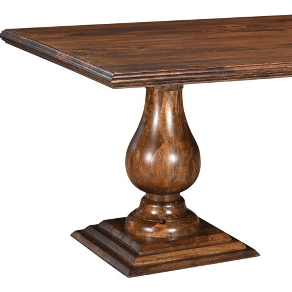 75" Dark Brown Wood Double Pedestal Base Dining Table HomeRoots