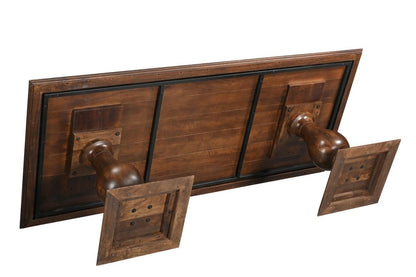 75" Dark Brown Wood Double Pedestal Base Dining Table HomeRoots
