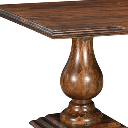 75" Dark Brown Wood Double Pedestal Base Dining Table HomeRoots