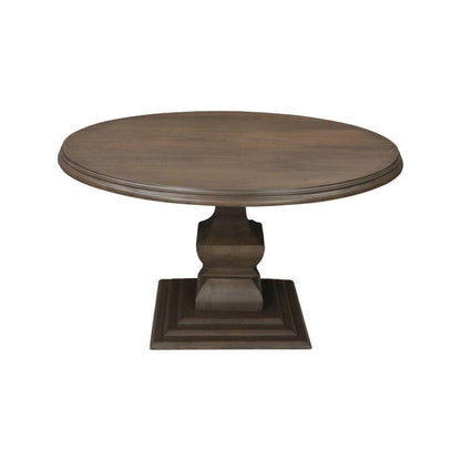 54" Brown Solid Wood Pedestal Base Round Top Dining Table HomeRoots